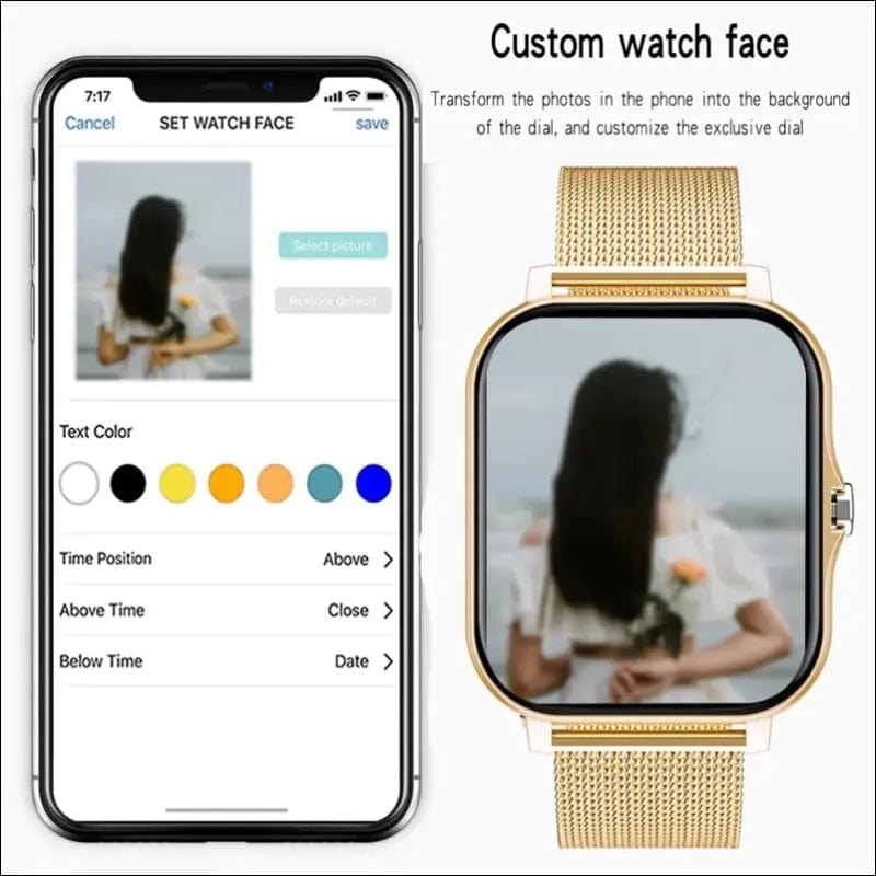 2021 New Women Smart watch Men 1.69 Color Screen Full touch