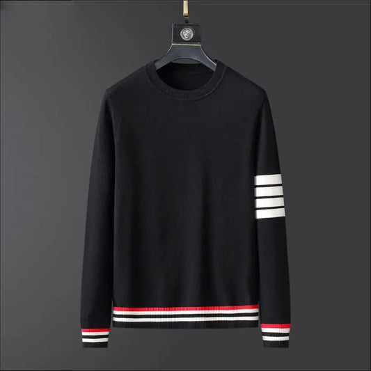 2022 new Winter Thickness Pullover Men O-neck Solid Long