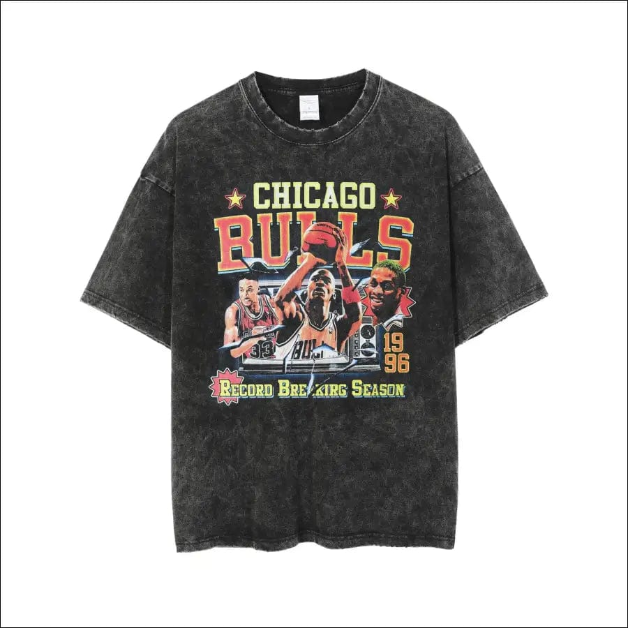 2022 Summer New Chicago Bulls Printed T-Shirt Men’s Tide