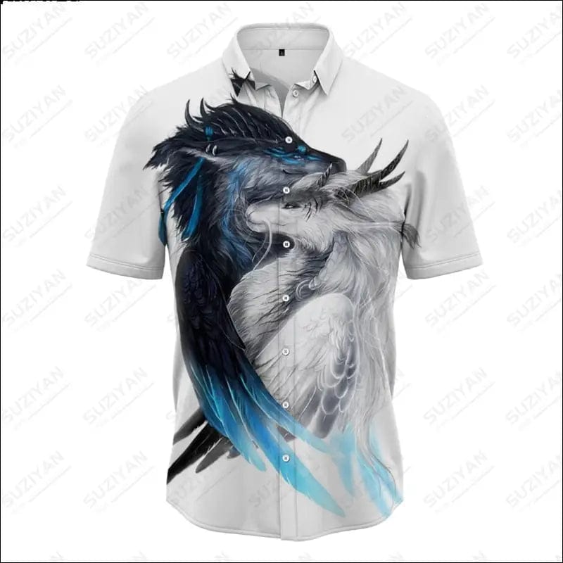 2023 Hot Selling Hawaiian Shirts Men’s Dolphin 3D Printing