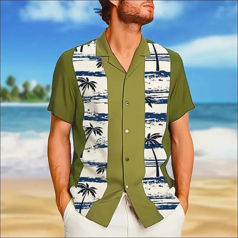 2023 men’s Hawaiian shirt coconut wood graphic printing Cuba