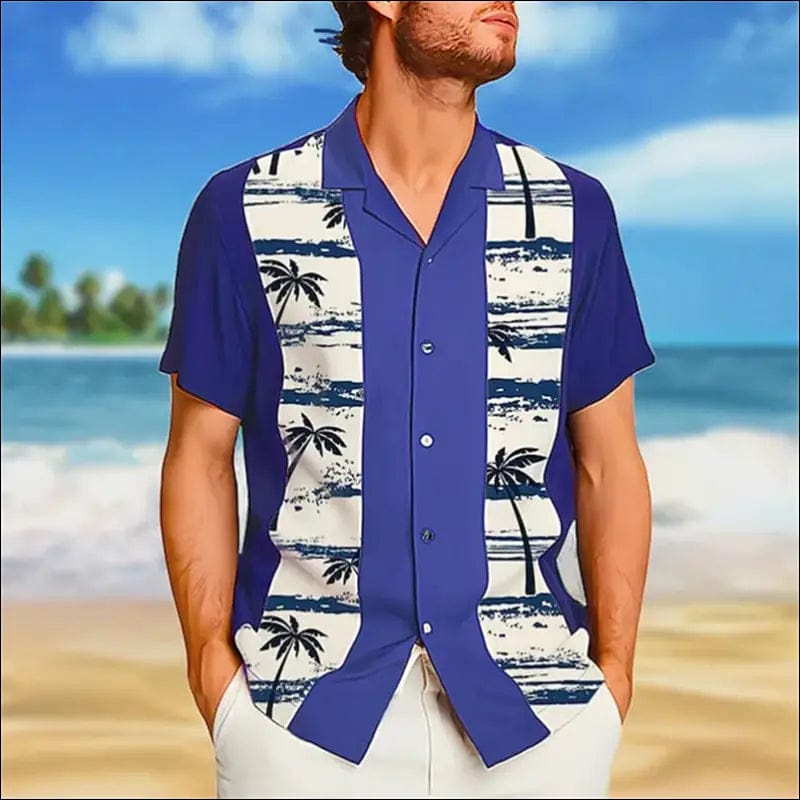 2023 men’s Hawaiian shirt coconut wood graphic printing Cuba