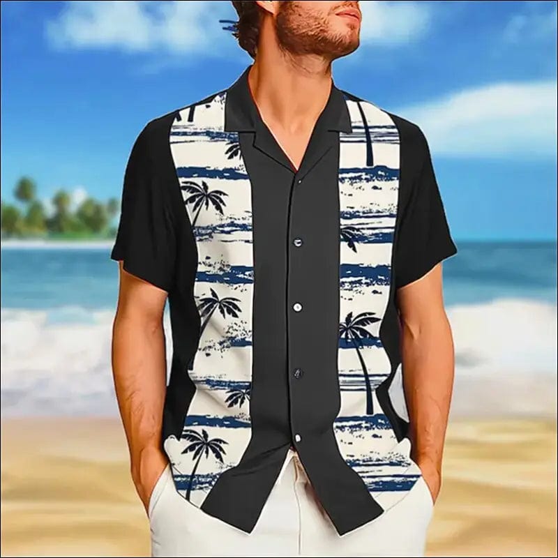 2023 men’s Hawaiian shirt coconut wood graphic printing Cuba