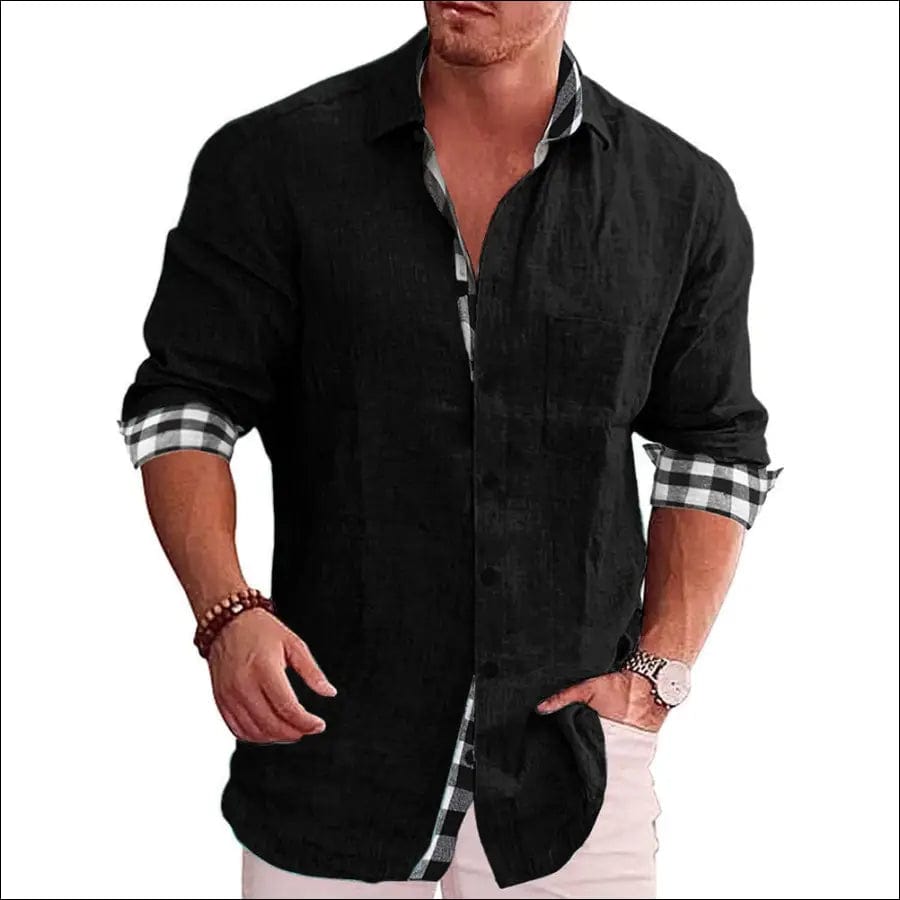 2023 New Men’s Casual Blouse Cotton Linen Shirt Loose Tops