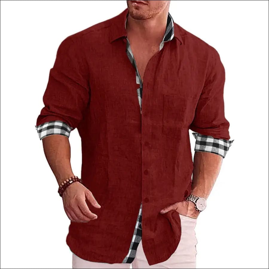 2023 New Men’s Casual Blouse Cotton Linen Shirt Loose Tops