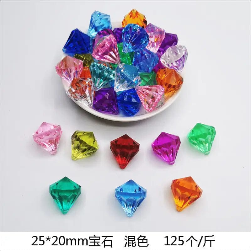 20mm multicolored diamond acrylic colorful gemstone
