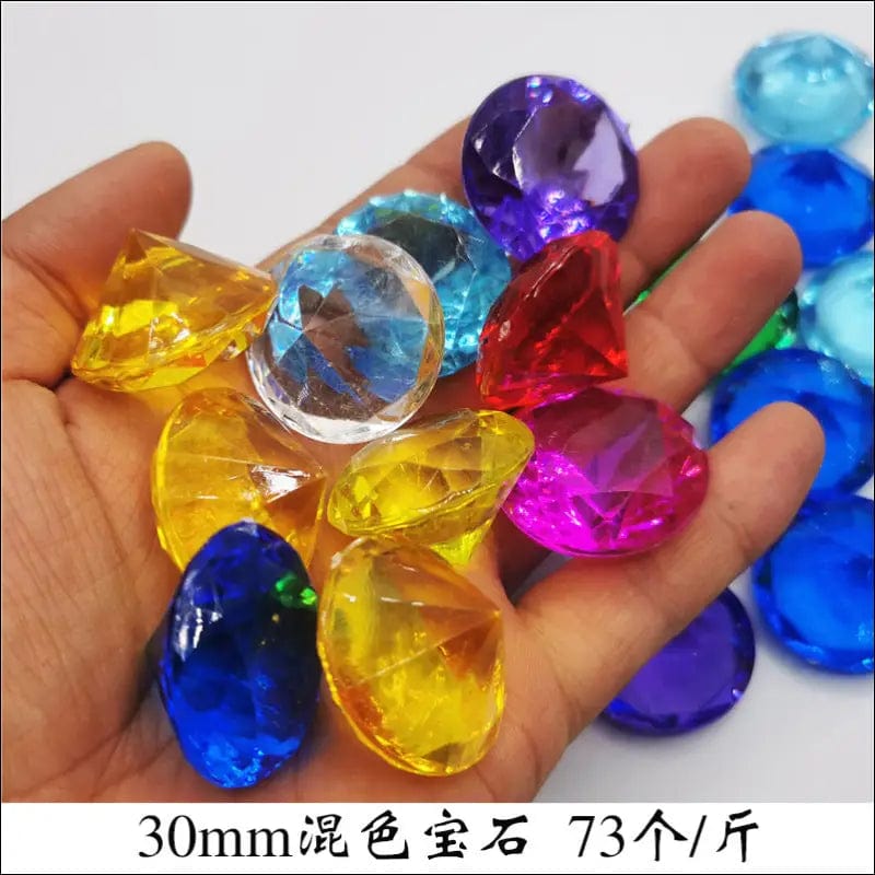 20mm multicolored diamond acrylic colorful gemstone