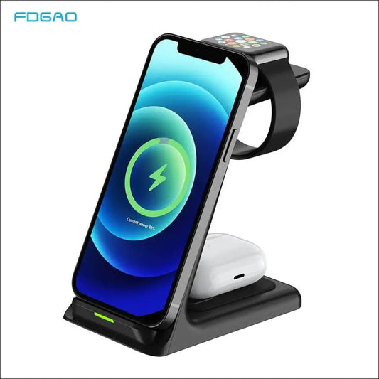 20W 3 in 1 Qi Wireless Charger Stand For iPhone 14 13 12 11
