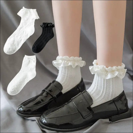 21 spring and summer new women’s socks day series JK ribbon