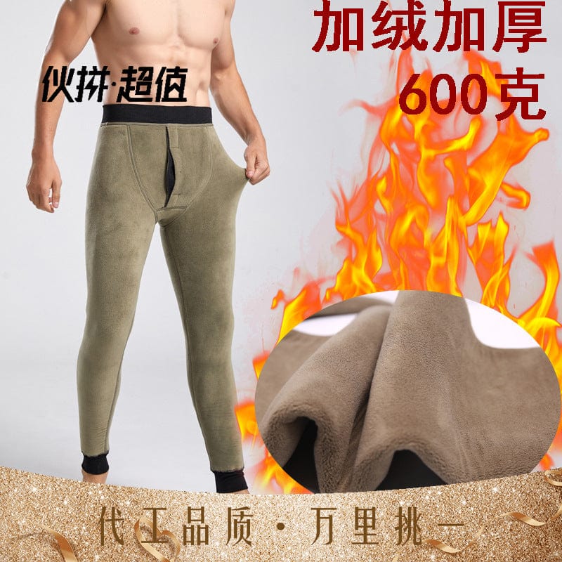 Pantalon chaud camel pour homme, plus velours épais, 600g, automne, en coton, pour personnes âgées, leggings, vente en gros, hiver
