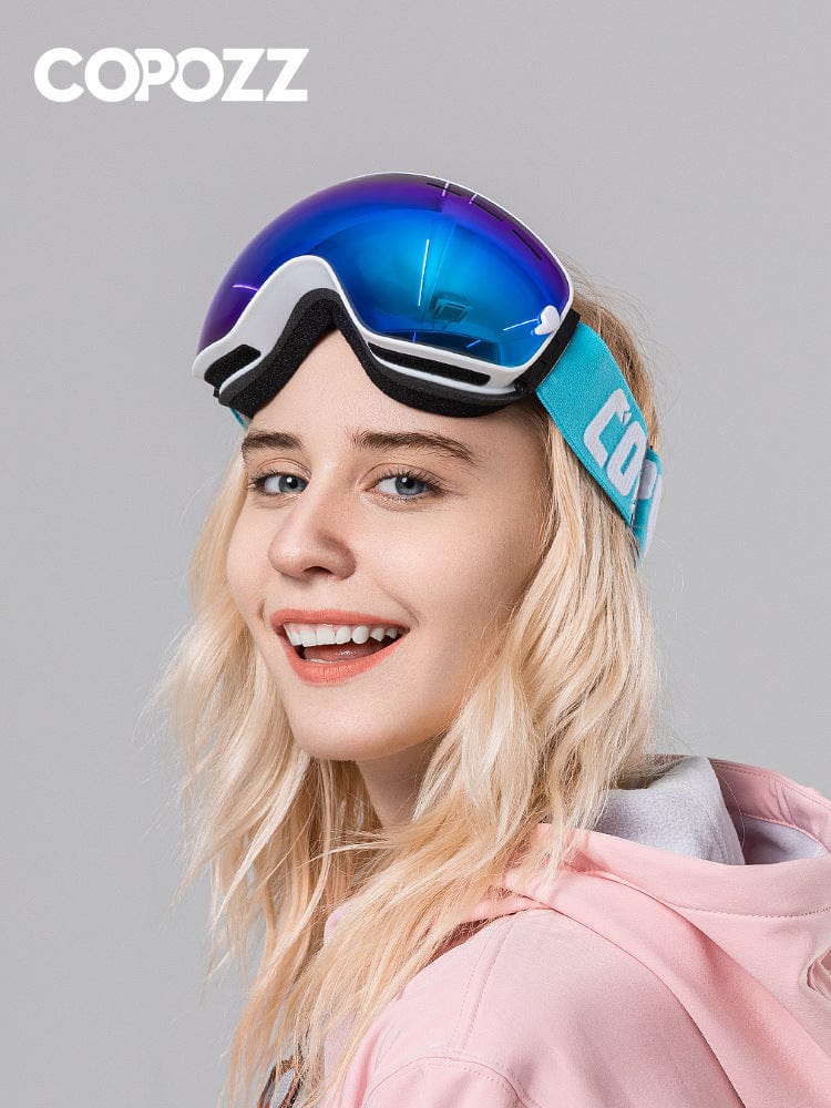 Unisex large spherical ski goggles, double anti-fog ski goggles, ski equipment cocker myopia
