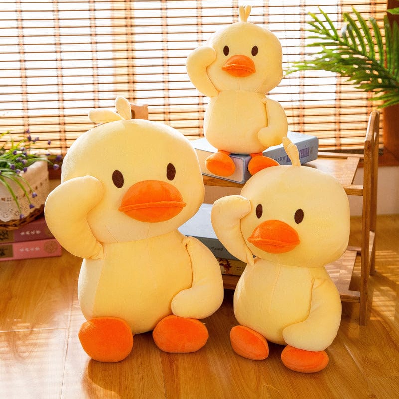 Software shake with the same network red small yellow duck down cotton caught doll machine doll scissors machine shake duck plush toys