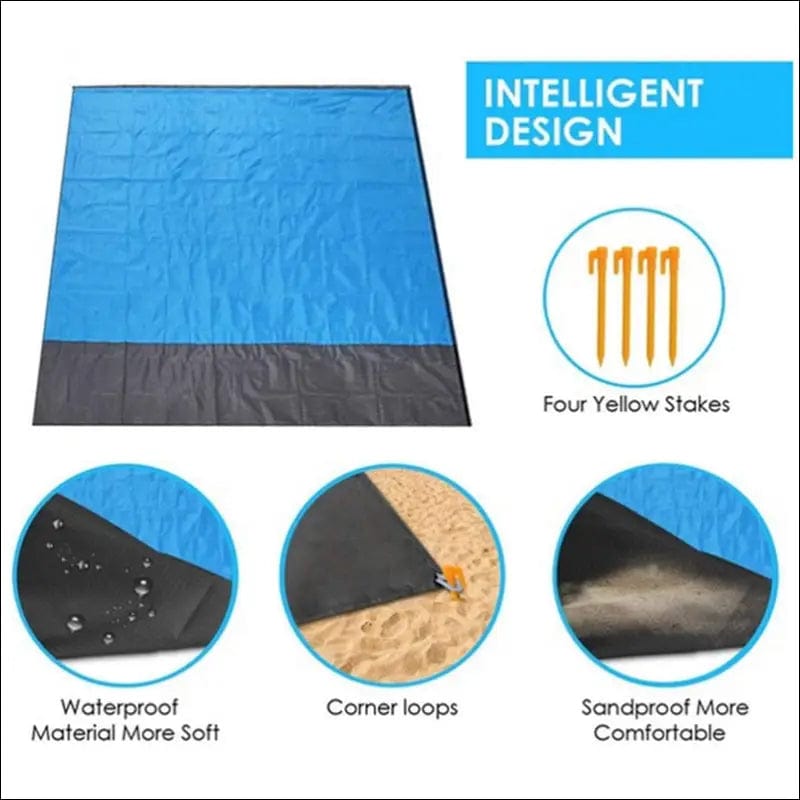 2x2.1m Waterproof Pocket Beach Blanket Folding Camping Mat