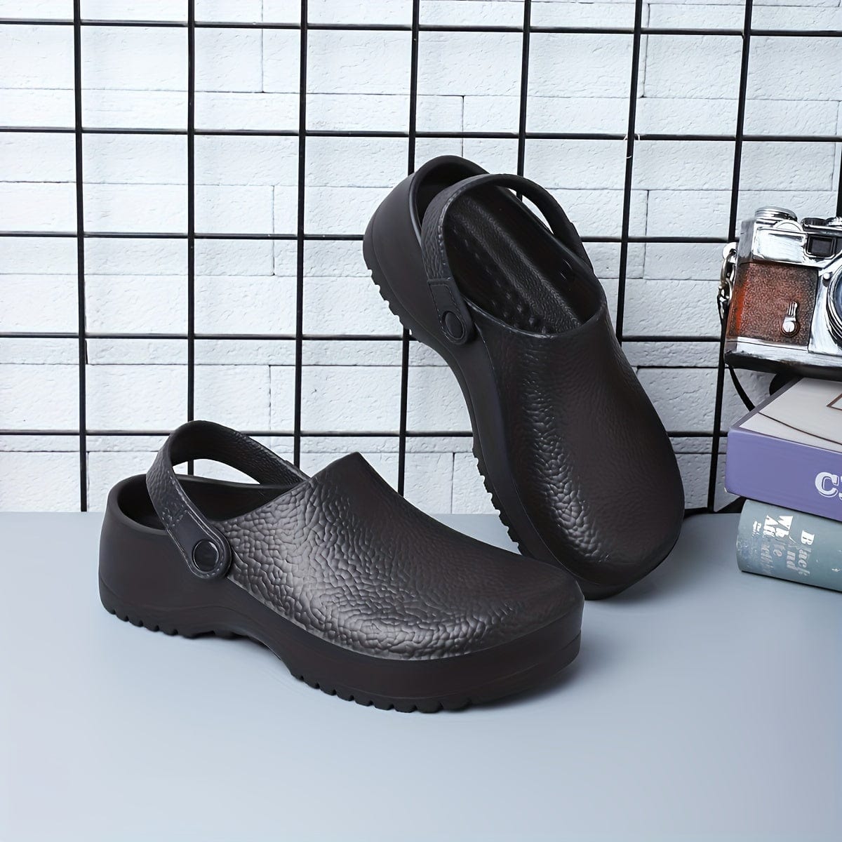 Men's Solid EVA Clogs, Comfy Non Slip Waterproof Chef Shoes, Men's Footwear