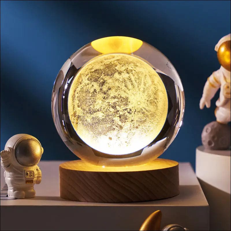 3D inner carved luminous crystal ball creative decoration