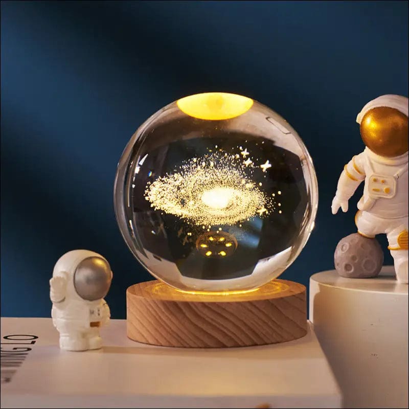 3D inner carved luminous crystal ball creative decoration