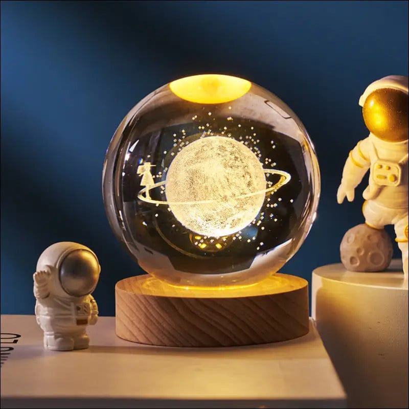 3D inner carved luminous crystal ball creative decoration