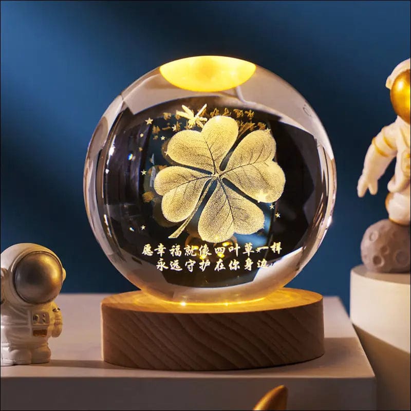 3D inner carved luminous crystal ball creative decoration