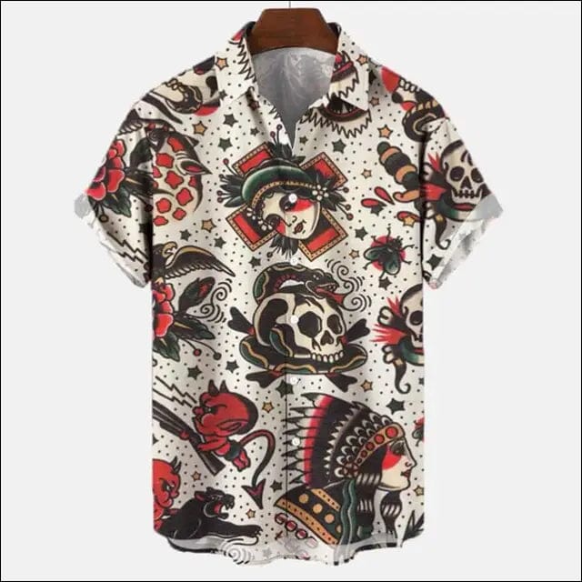 3d Skull Party Hawaiian Shirt Men’s Casual Loose Breathable