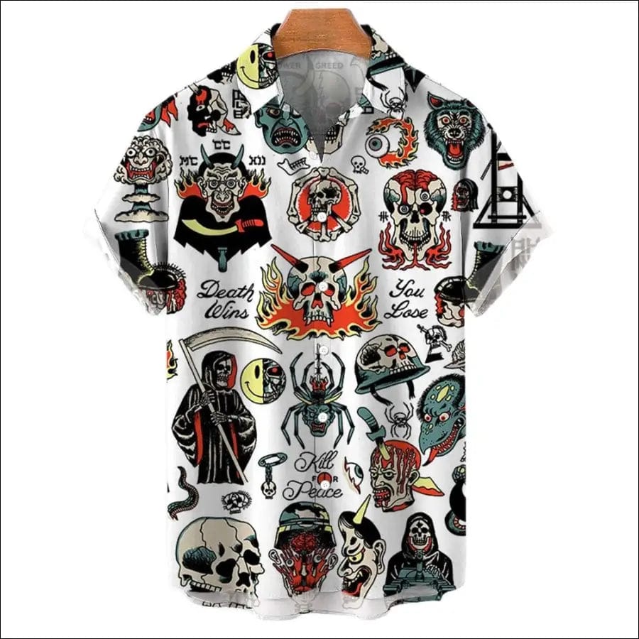 3d Skull Party Hawaiian Shirt Men’s Casual Loose Breathable