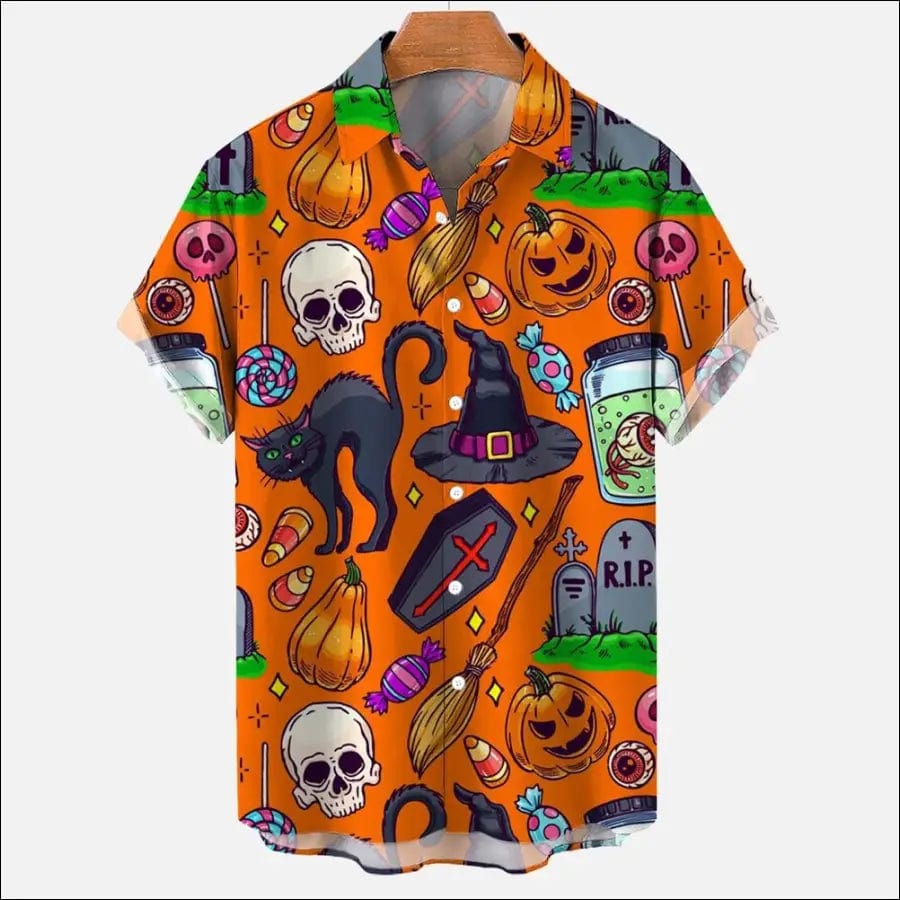 3d Skull Party Hawaiian Shirt Men’s Casual Loose Breathable