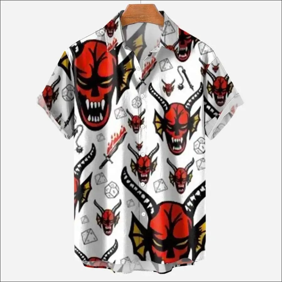 3d Skull Party Hawaiian Shirt Men’s Casual Loose Breathable