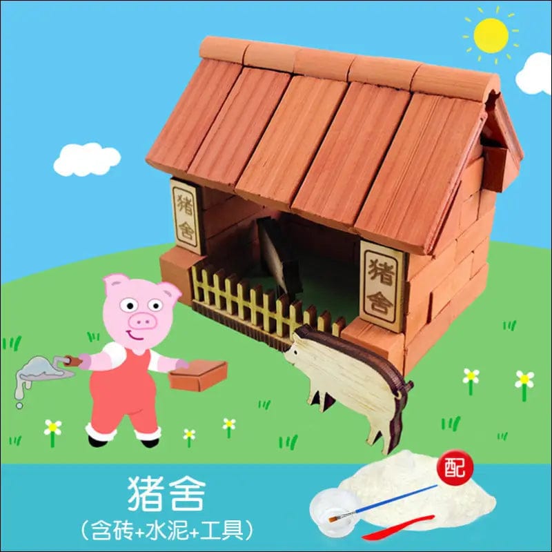 3D small house mud madrs cover children’s toy architecture