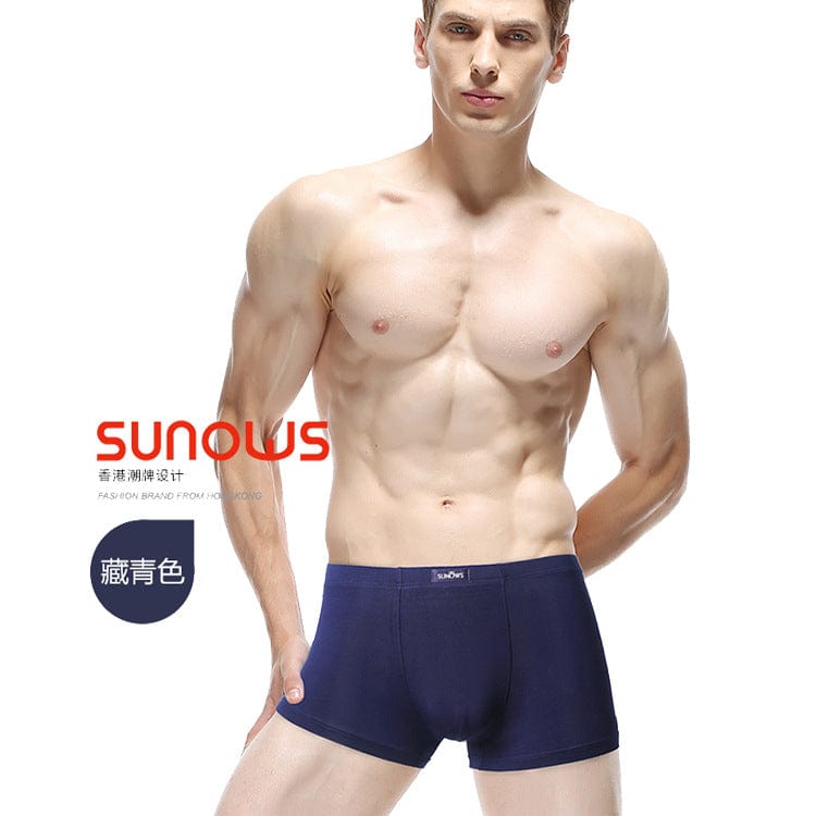 2021 new solid color men's modal breathable casual flat angle four foot bag loading underwear shorts wholesale