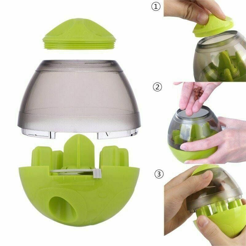 Rolly Fun Pet Feeder / Dog  or Cat Food Snacks /  Tumbler Pet Puppy Feeder Dispenser Bowl Fun For Hours with reward snacks