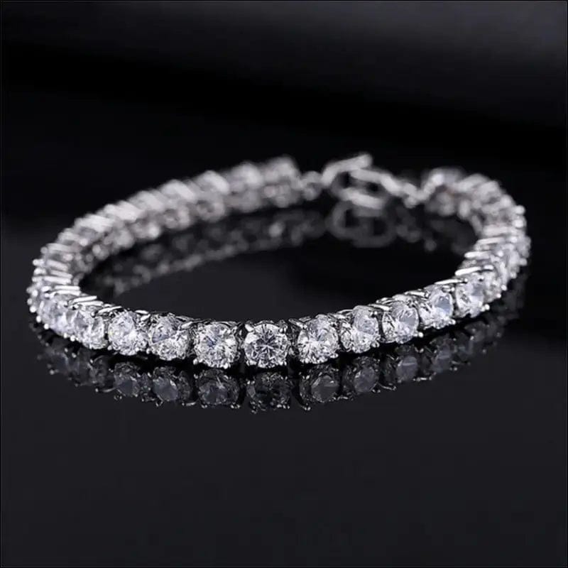 4mm Cubic Zirconia Tennis Bracelet Iced Out Chain Bracelets