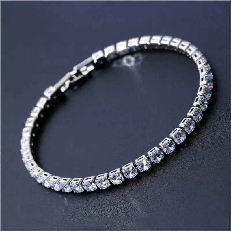 4mm Cubic Zirconia Tennis Bracelet Iced Out Chain Bracelets