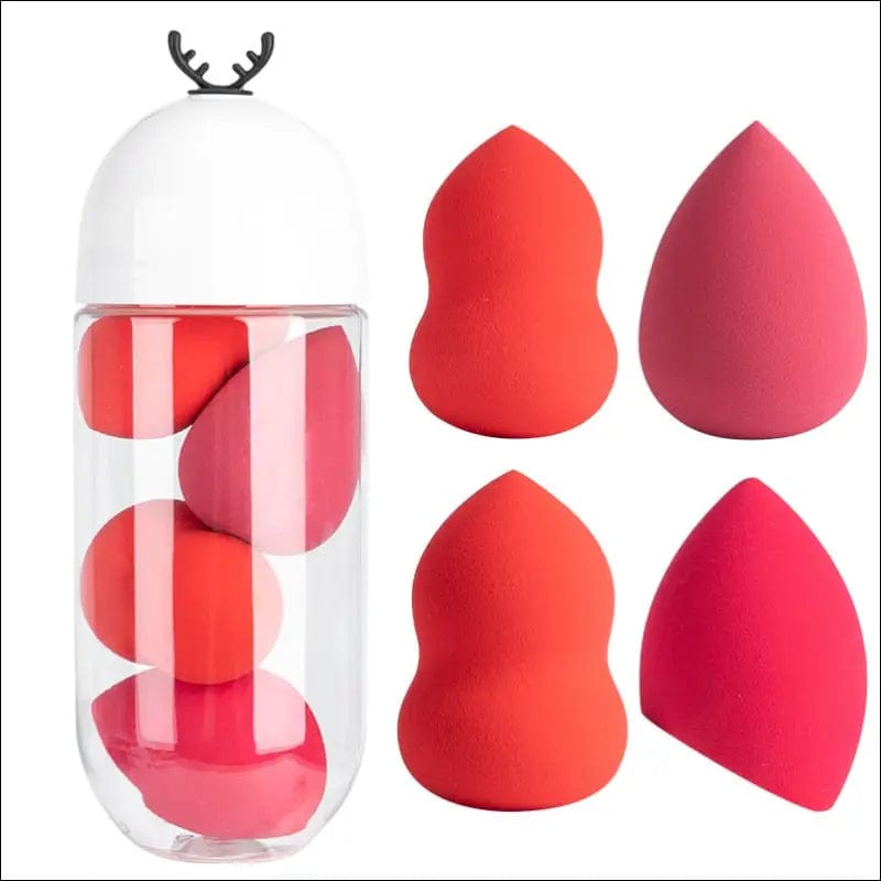 4pcs Makeup Blender Cosmetic Puff Sponge with Storage Box