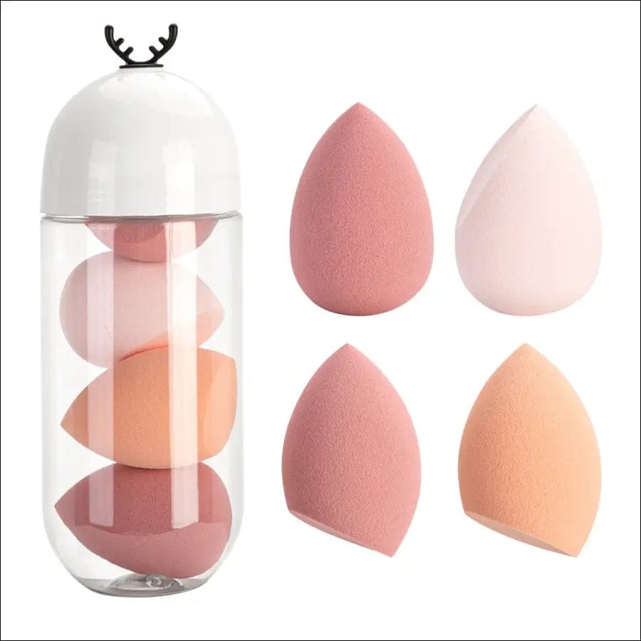 4pcs Makeup Blender Cosmetic Puff Sponge with Storage Box