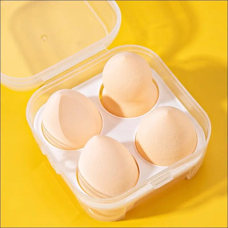 4pcs Makeup Blender Cosmetic Puff Sponge with Storage Box