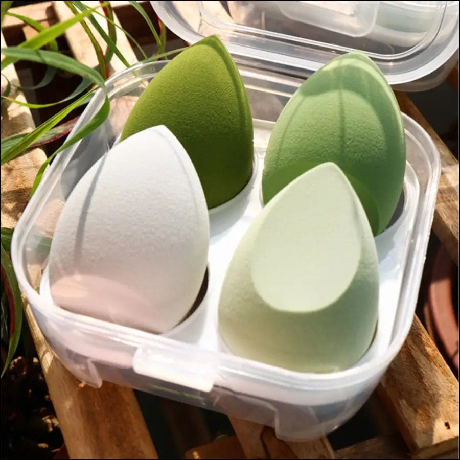 4pcs Makeup Blender Cosmetic Puff Sponge with Storage Box