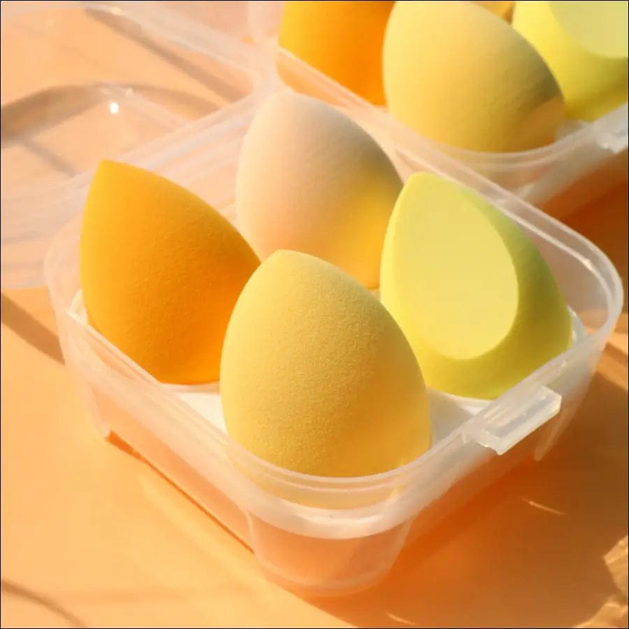 4pcs Makeup Blender Cosmetic Puff Sponge with Storage Box