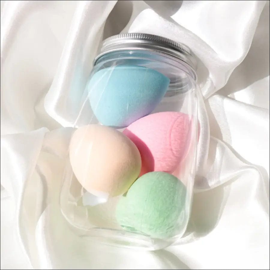 4pcs Makeup Blender Cosmetic Puff Sponge with Storage Box