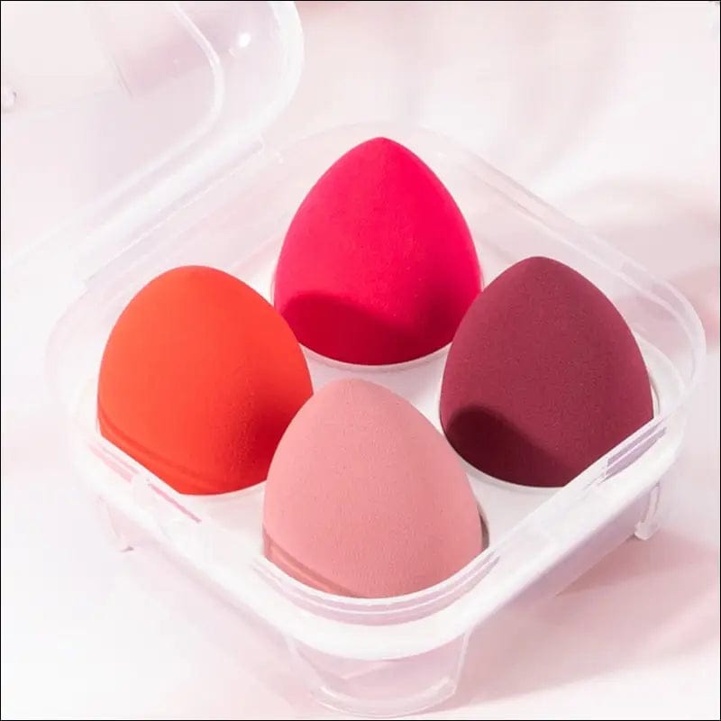 4pcs Makeup Blender Cosmetic Puff Sponge with Storage Box