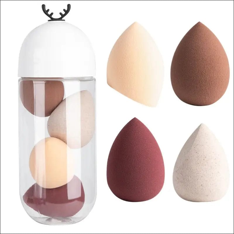 4pcs Makeup Blender Cosmetic Puff Sponge with Storage Box