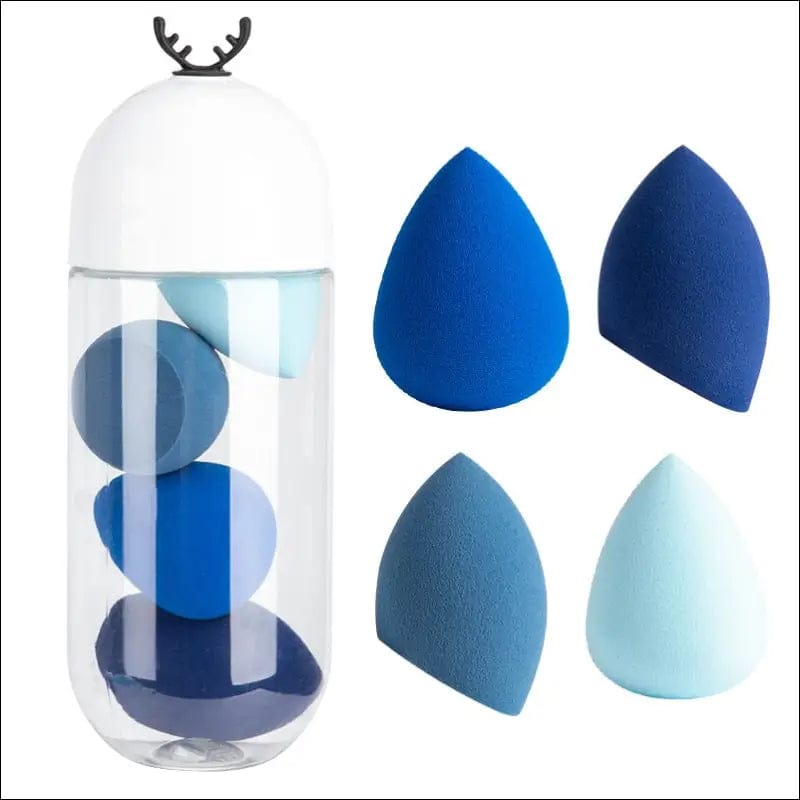 4pcs Makeup Blender Cosmetic Puff Sponge with Storage Box