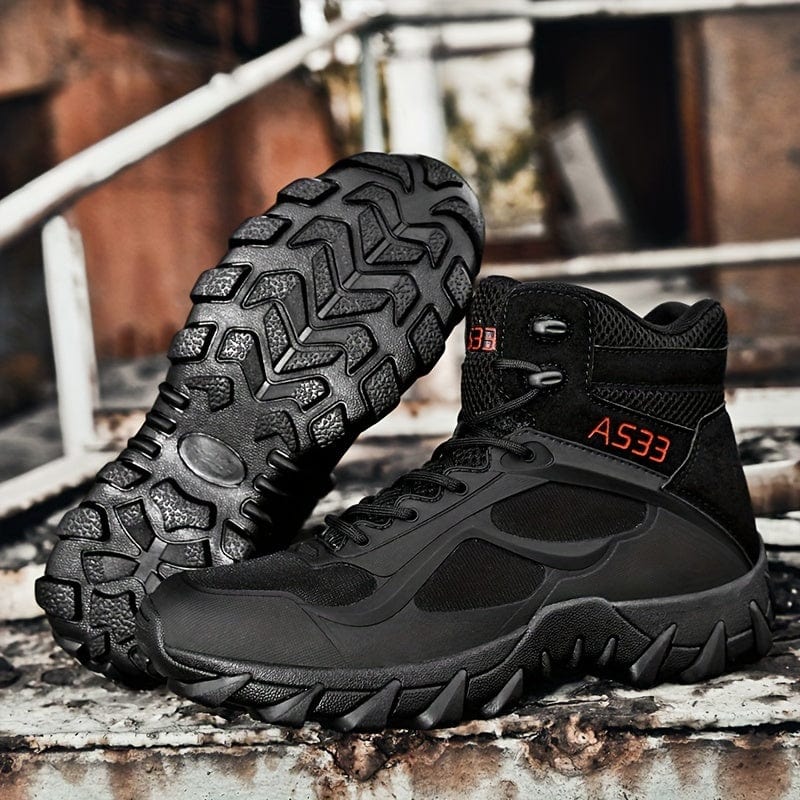 Men's Lace-up Tactical Boots Hiking Boots, Anti-skid Wear-resistant Rubber Sole Training Boots For Outdoor Adventure