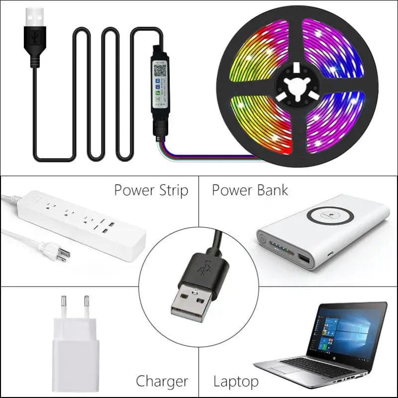 5V USB WIFI Bluetooth 1M-30M 5050 Led Strips Light