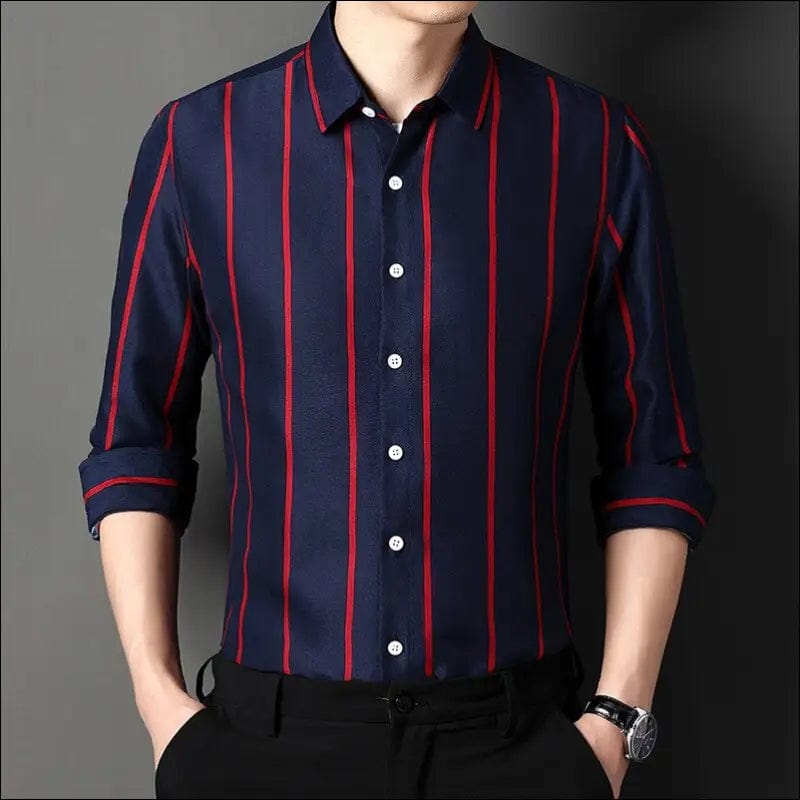 5XL New Spring/Summer High Quality Striped Plaid Men’s Shirt