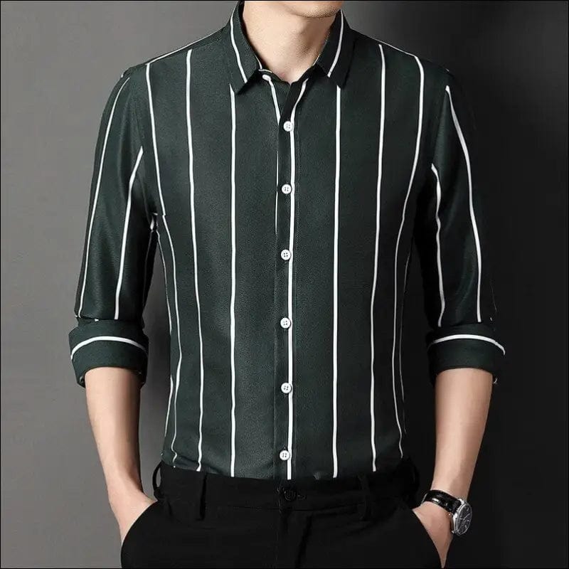 5XL New Spring/Summer High Quality Striped Plaid Men’s Shirt