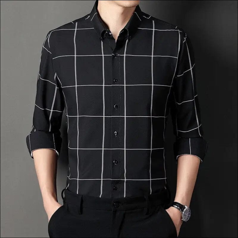 5XL New Spring/Summer High Quality Striped Plaid Men’s Shirt