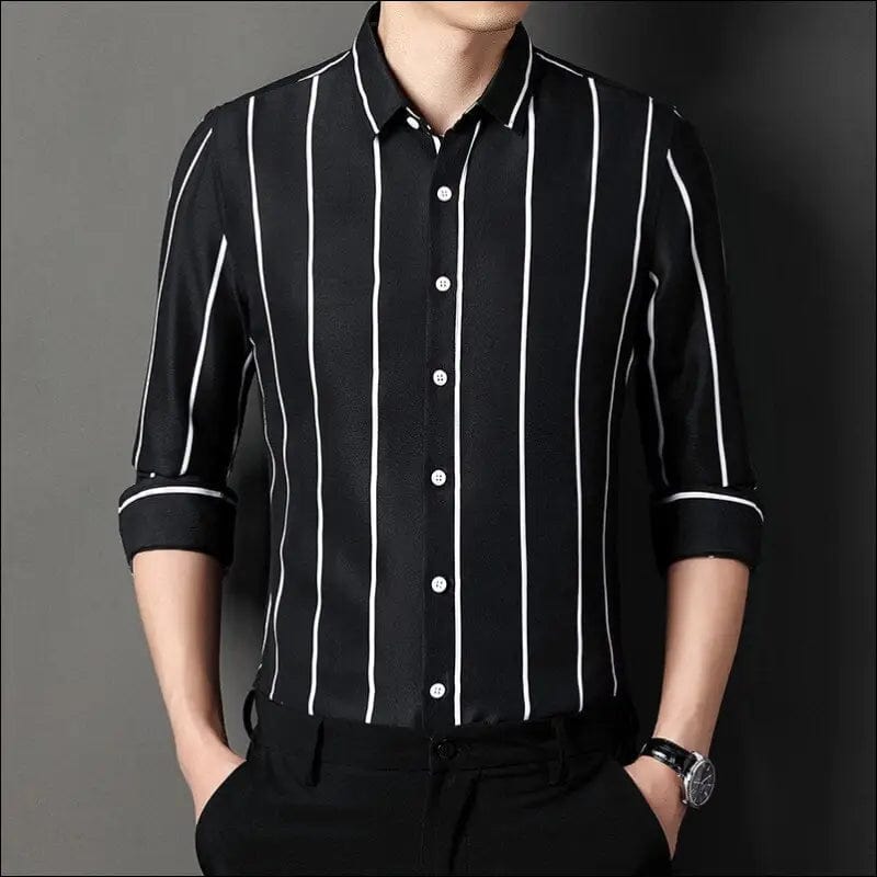 5XL New Spring/Summer High Quality Striped Plaid Men’s Shirt
