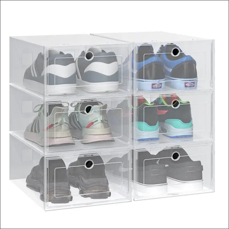 6pcs/set Transparent sneaker storage organizer box - 6pcs /