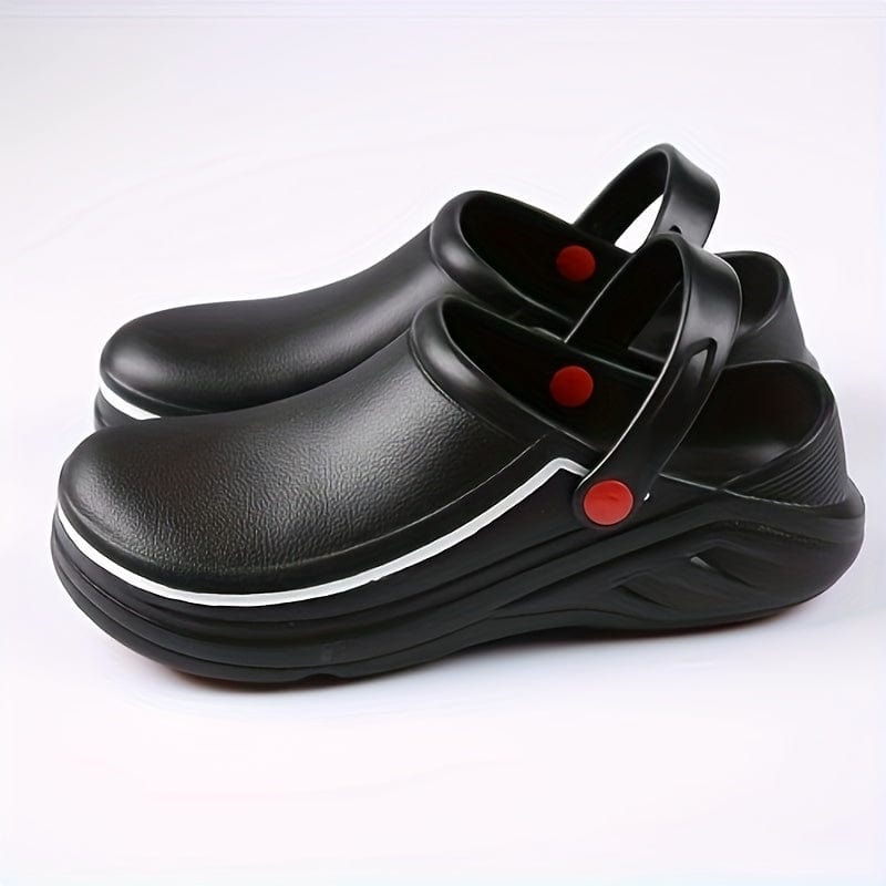 Men's EVA Clogs, Hollow Out Breathable Chef Shoes, Indoor Outdoor Non Slip Slippers