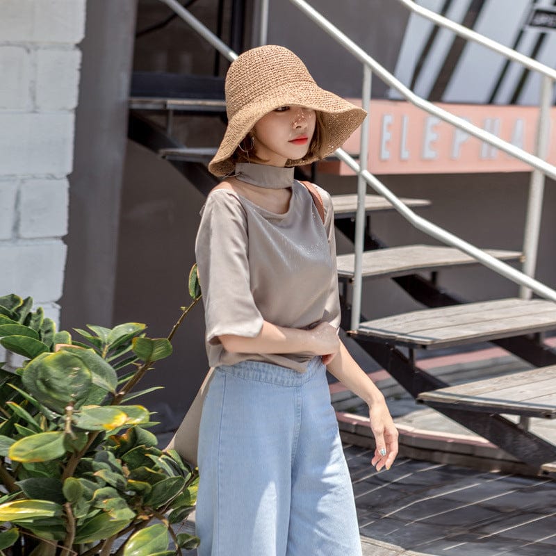 Gran coincidencia, sombrero con sombrilla de ganchillo, protector solar de verano para mujer, gorra de pescador, sombrero de playa plegable, gorra para el sol para vacaciones en la playa