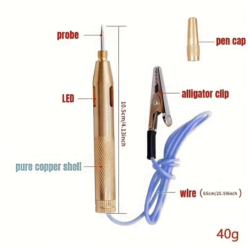 Diagnostic Tools DC 6V 12V 24V Copper Auto Car Light Circuit Tester Lamp Voltage Test Pen Detector Probe Light System Test